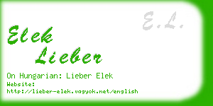 elek lieber business card